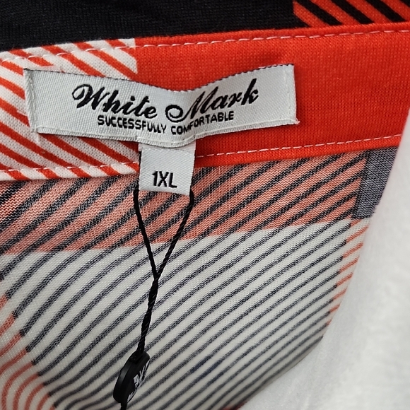 White Mark Red and Black Striped Shirt Dress - Picture 3 of 5